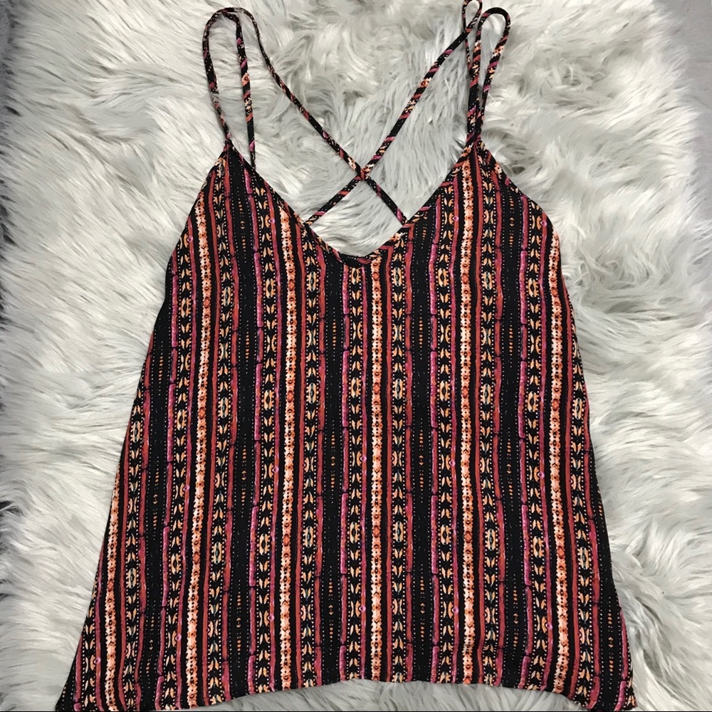 Adorable Aztec Print Cross-Back Tank